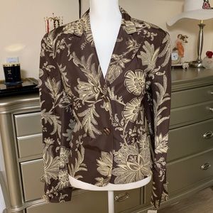 NWT Grace Elements silk floral button blazer